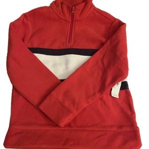 Boys Old Navy size medium (8) red, white, blue quarter zip fleece